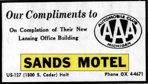 Sands Motel - Feb 1960 Ad (newer photo)